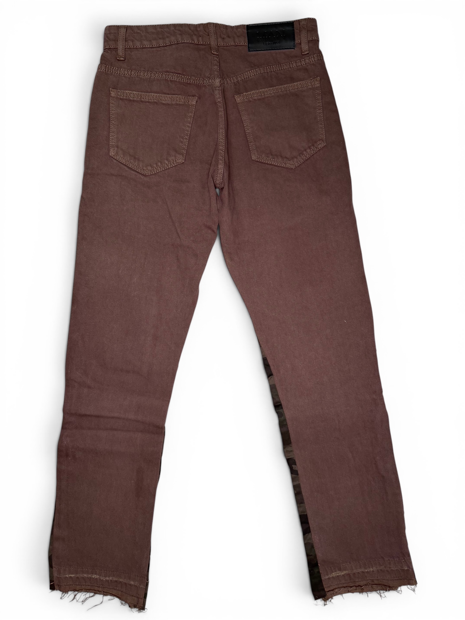 Jeans marrones con efecto desgastado