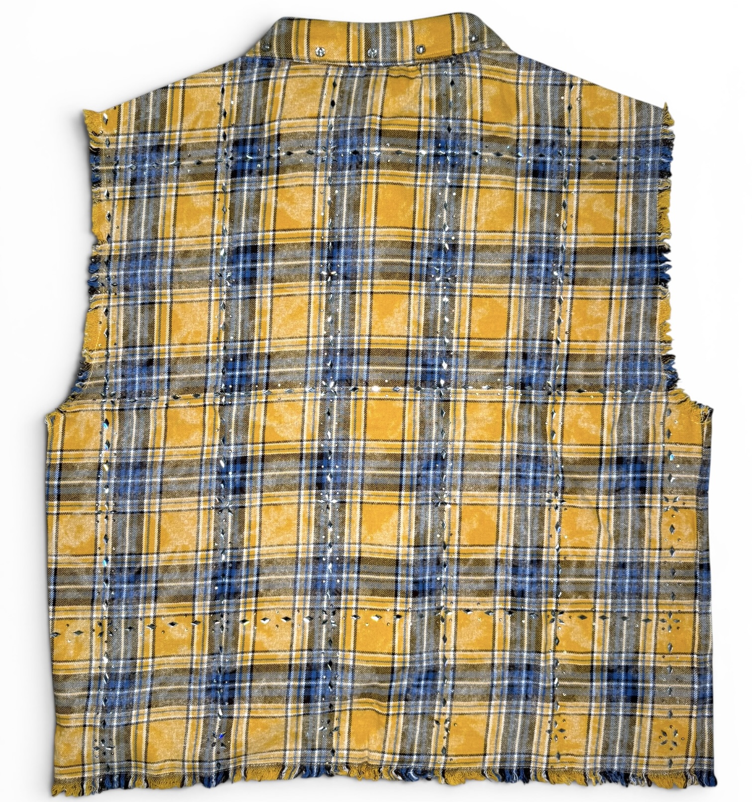 Camisa Raw Plaid Sleeveless ''Yellow''
