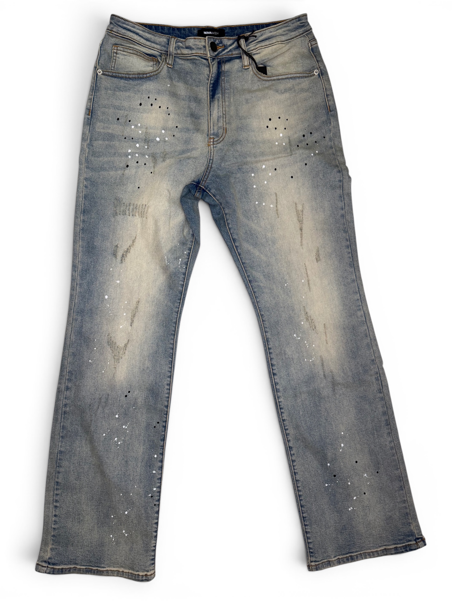 Jeans rectos desgastados