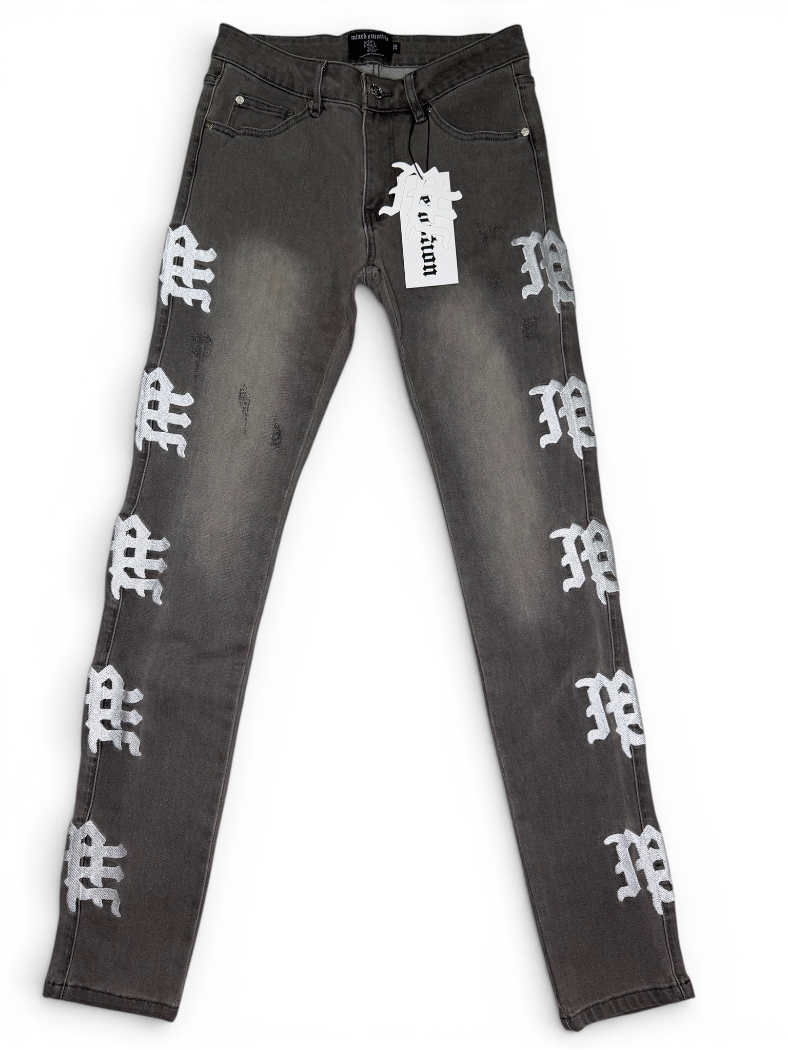 ‘Ash’ Grey Monogram Denim