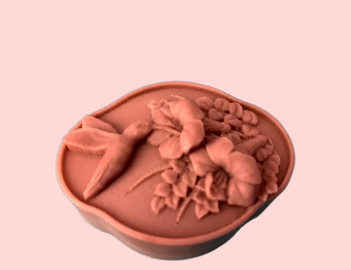 Floral Hummingbird Carved Hypoallergenic Goat's Milk Soap