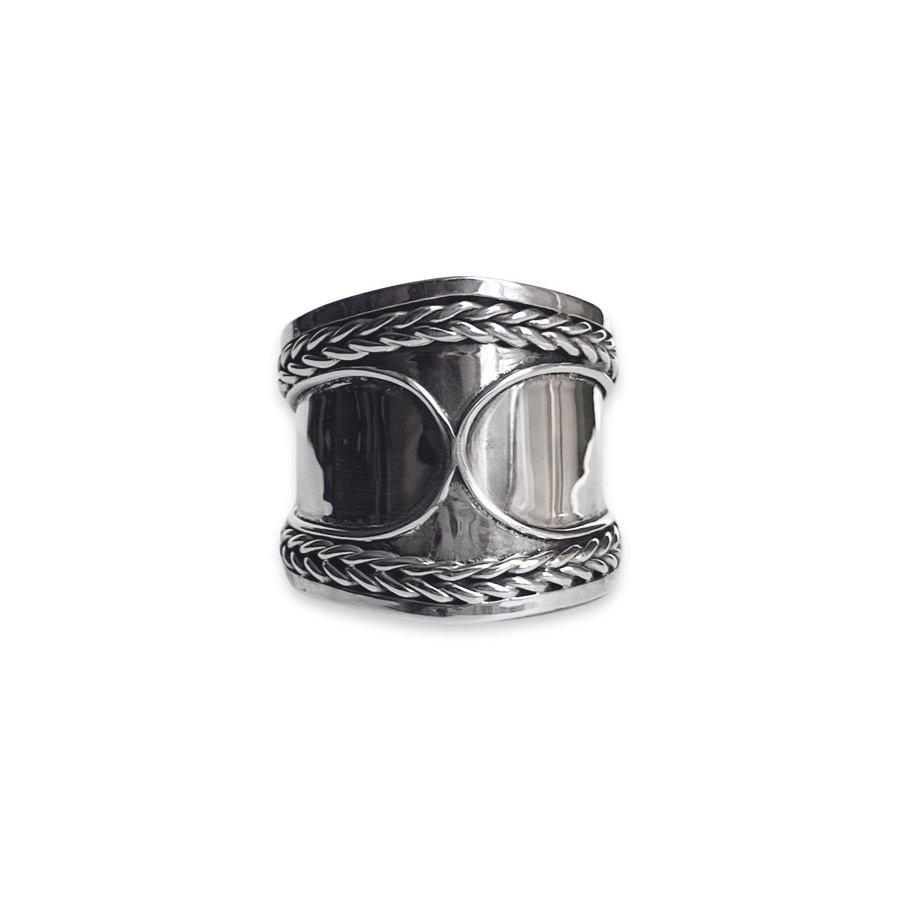 Anillo ancho de plata