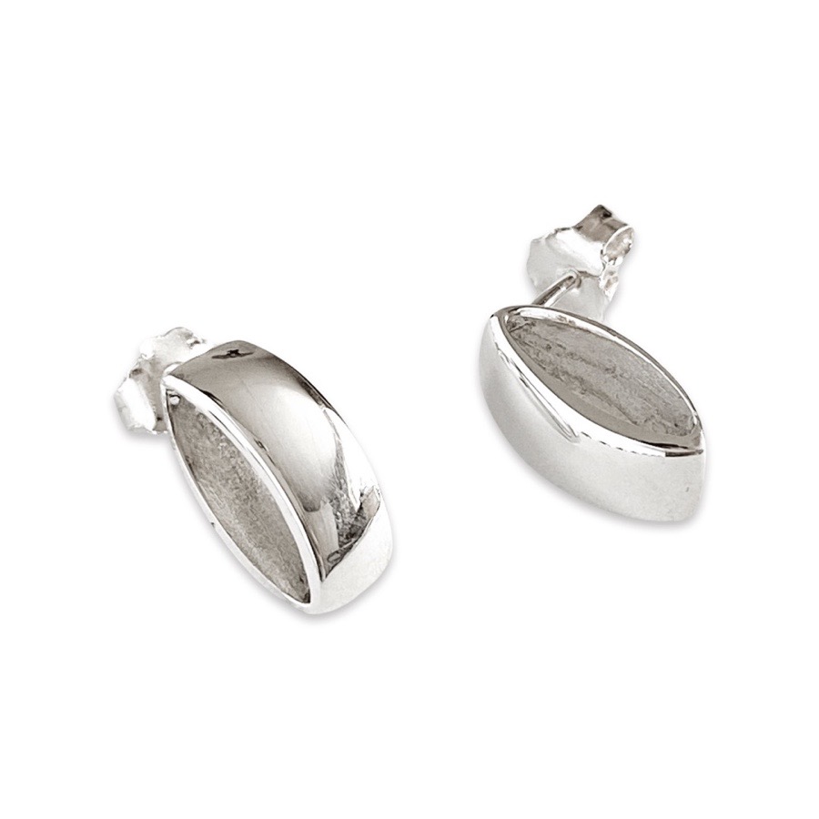 Aretes de plata ovalados