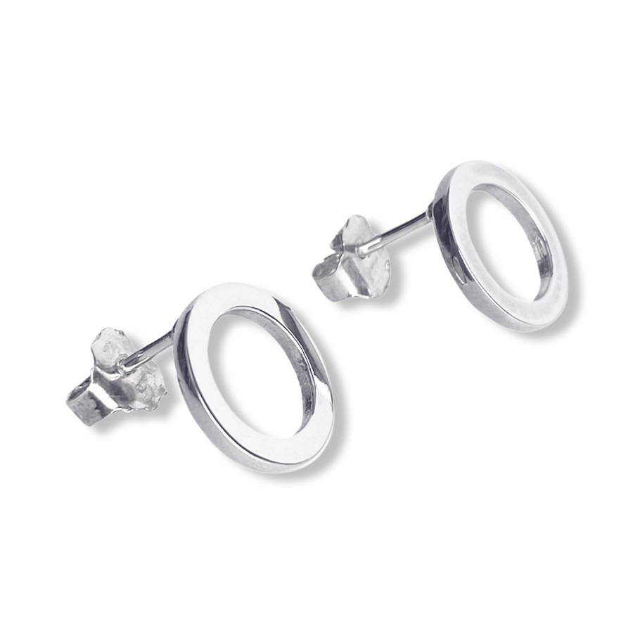 Aretes de plata ovalados