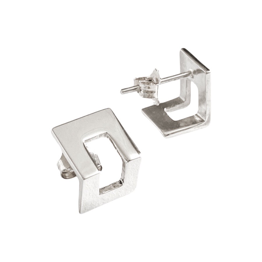 Aretes Cuadrados Plata