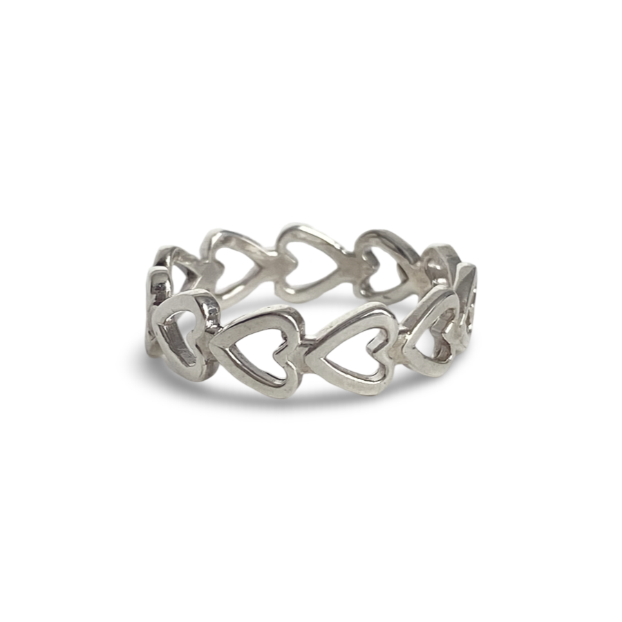 Anillo de corazones plata