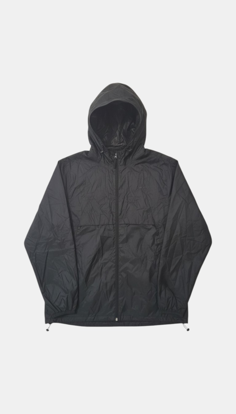 Pre-loved Decathalon Black Hooded Windbreaker/Rain Jacket