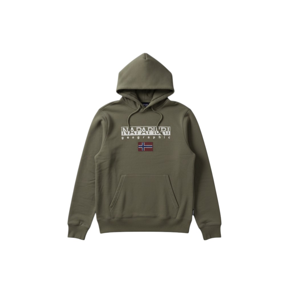 Pre-loved Napapijri Khaki Hoodie - Size M