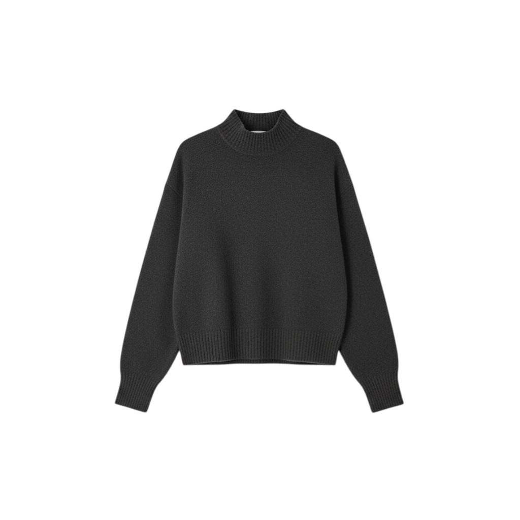 Zara Classic Dark Grey Knit Turtle Neck Sweater - Size M