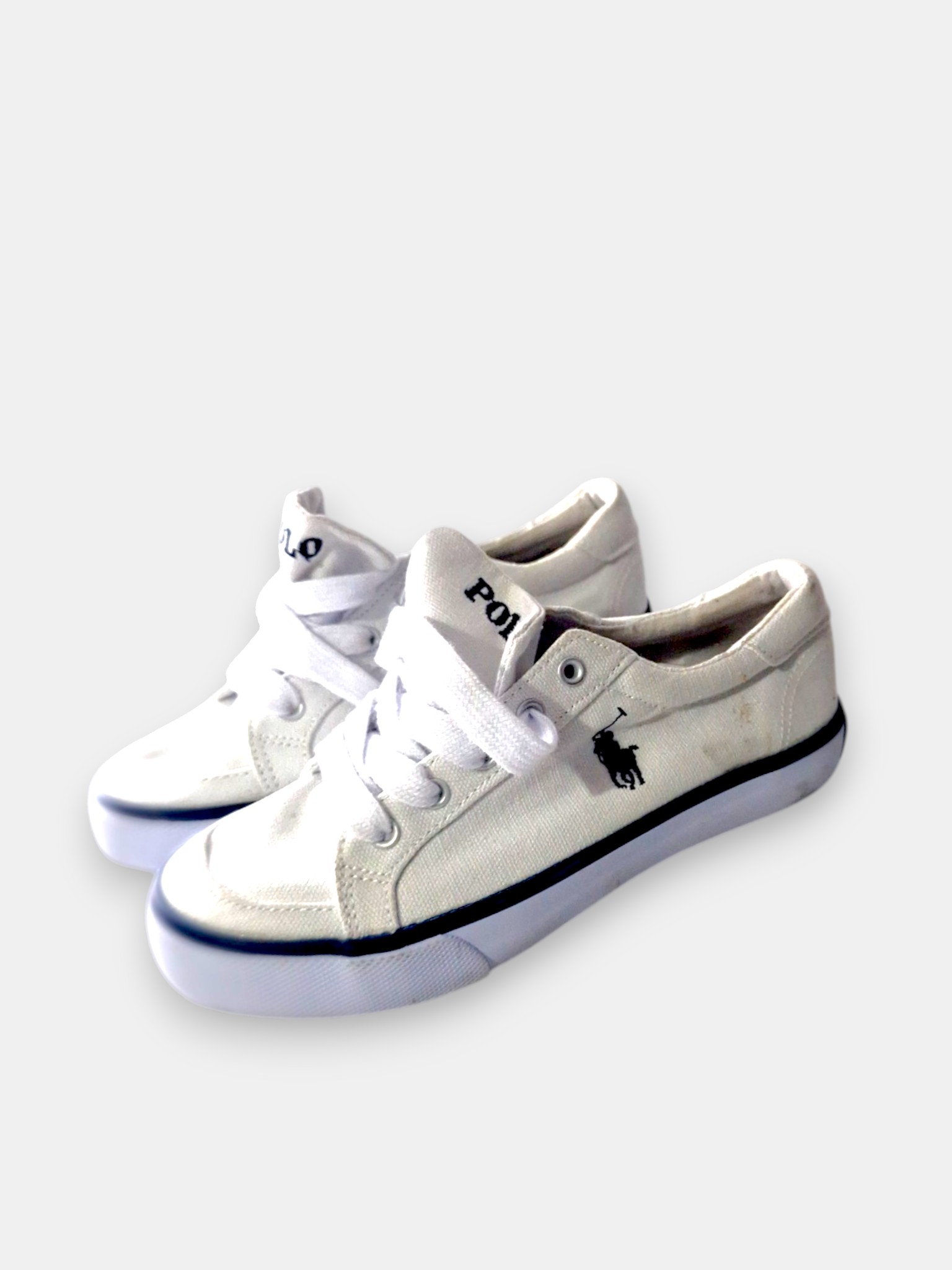 New Polo Ralph Lauren White Trainers, Childrens Uk 12