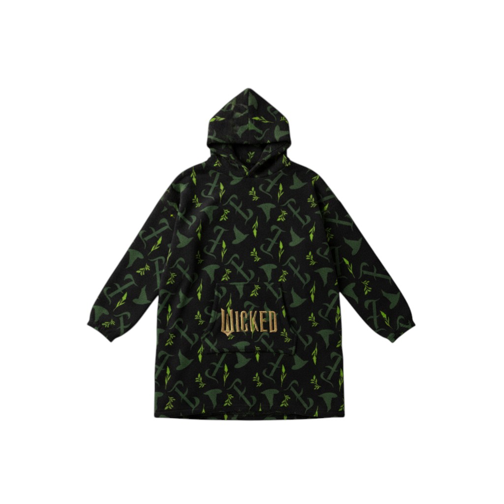 Pre-loved Wicked Patterned Oversized Lounge Fleece Hoodie Poncho - Size M