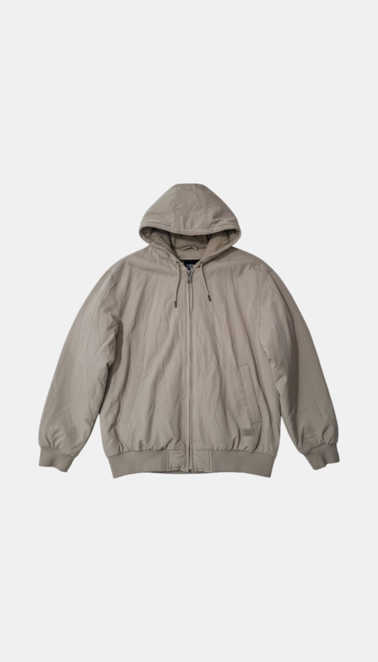 Zara Khaki Hooded Jacket/ Windbreaker  Size L