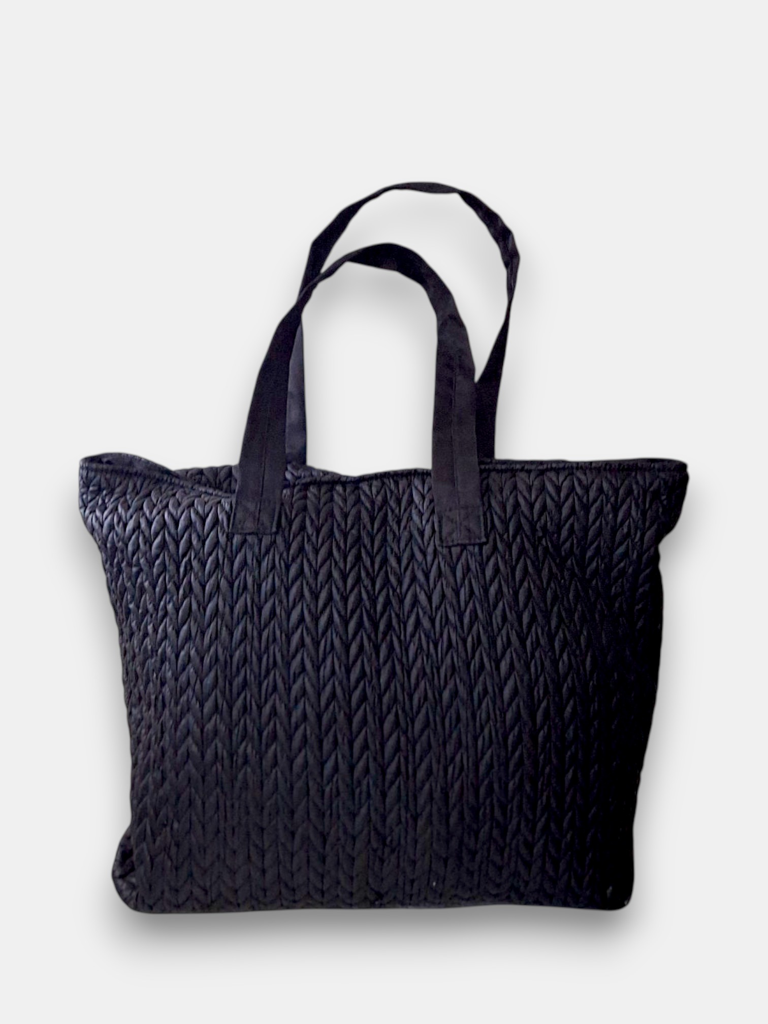 Black Knitted Tote Bag