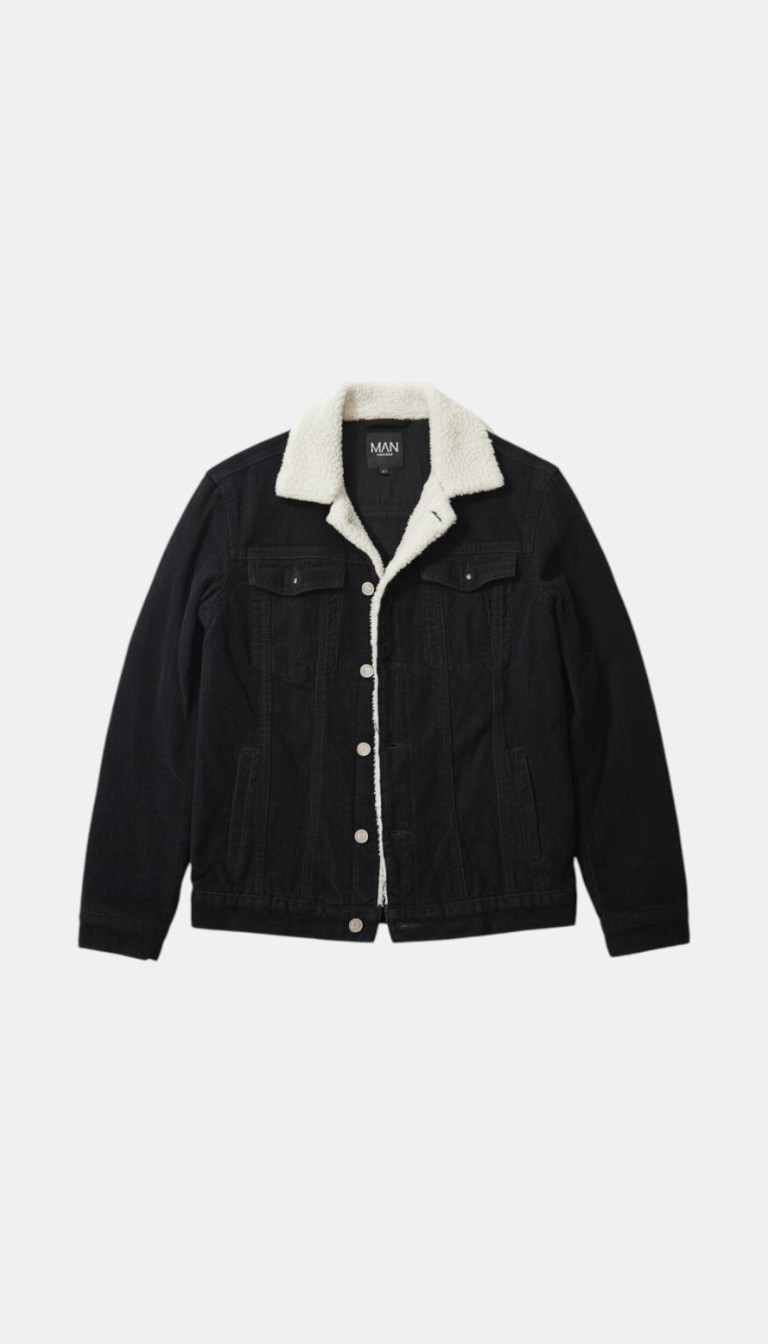 Bohoo Man Denim Sherpa Jacket - Size S