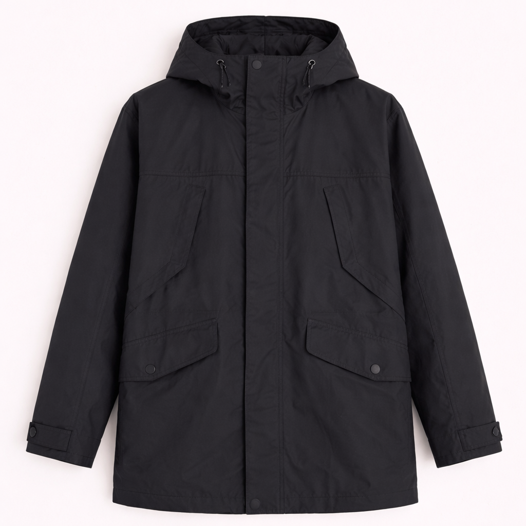 Pre- loved Men's Black Waterproof Parka - Size L