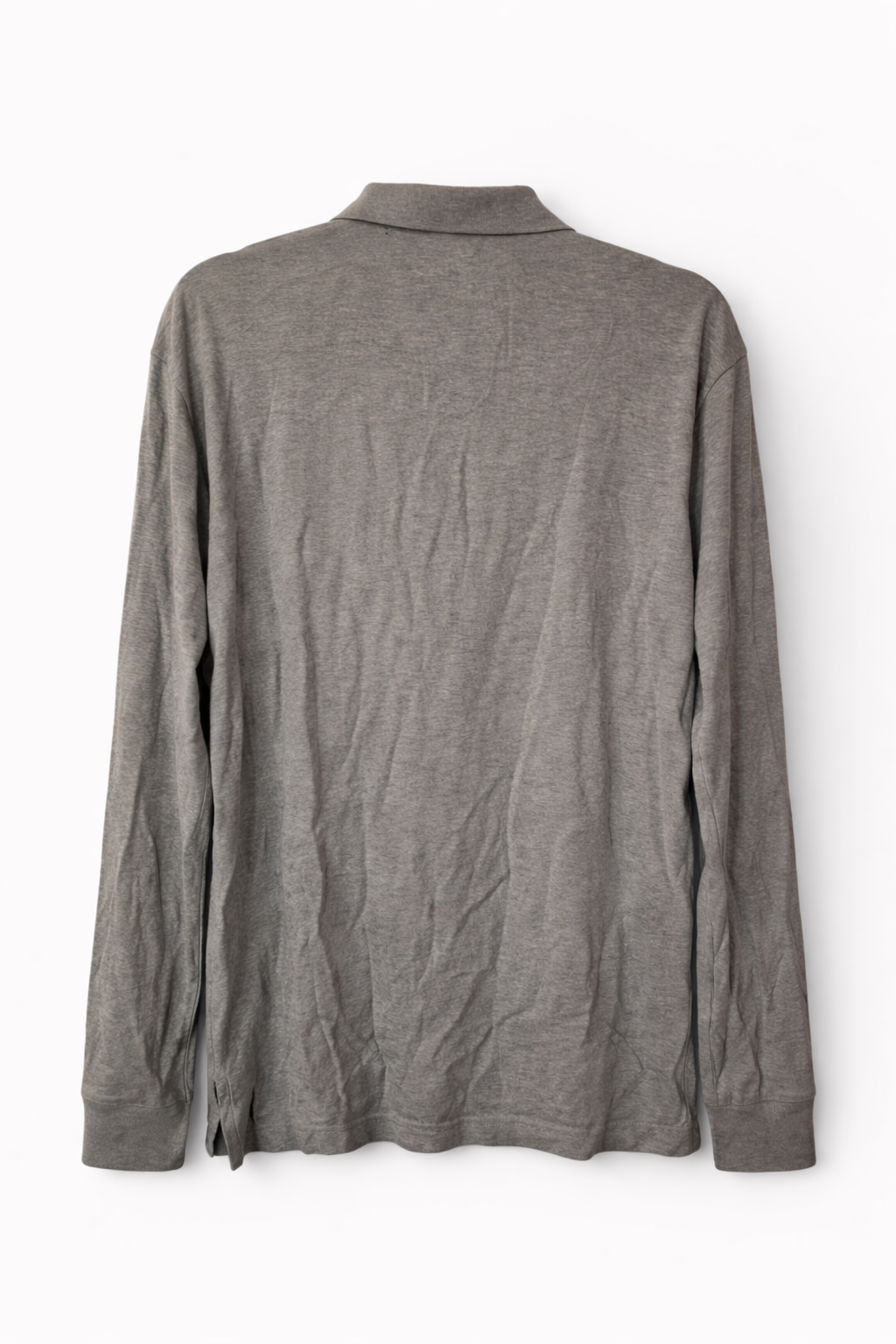 Pre-loved Ralph Lauren Grey Long Sleeve Polo Shirt - L