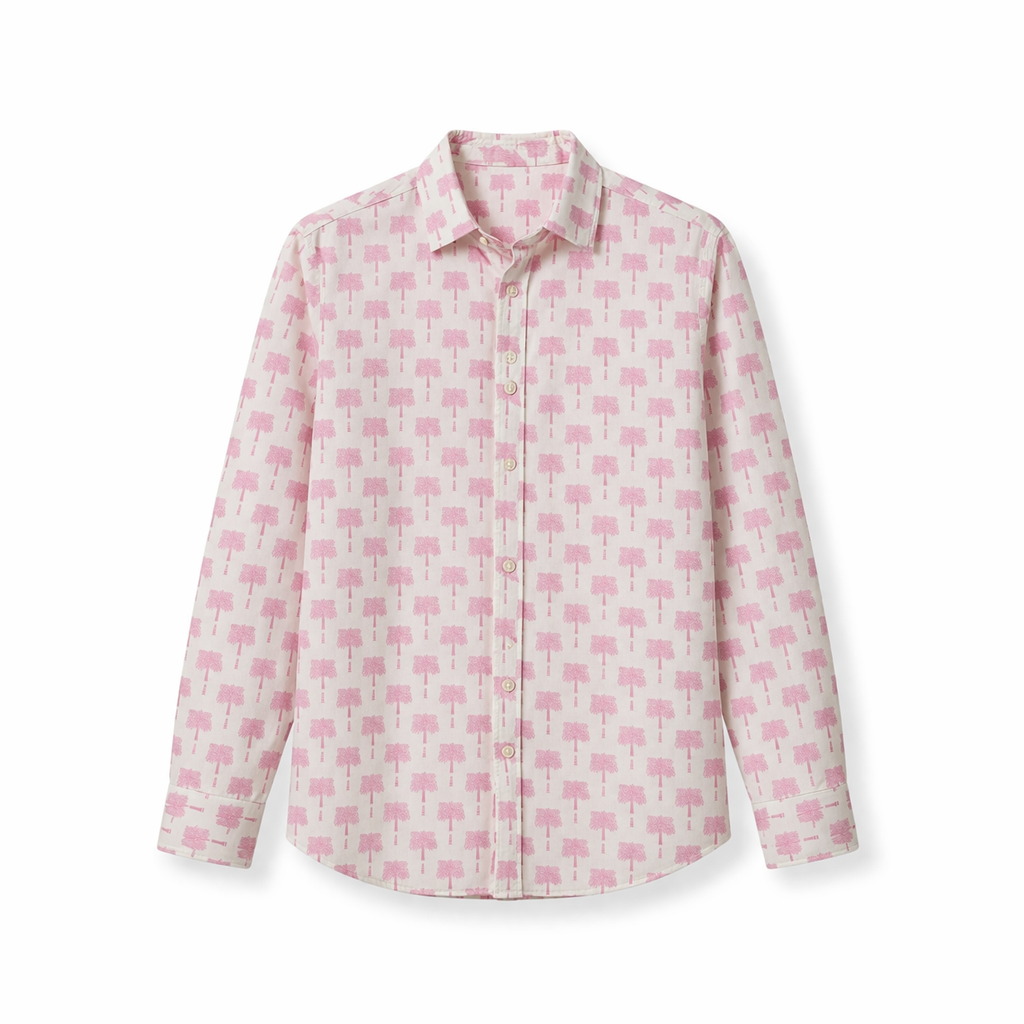 Pre-loved Frangipani Palm Tree Pattern Shirt -L