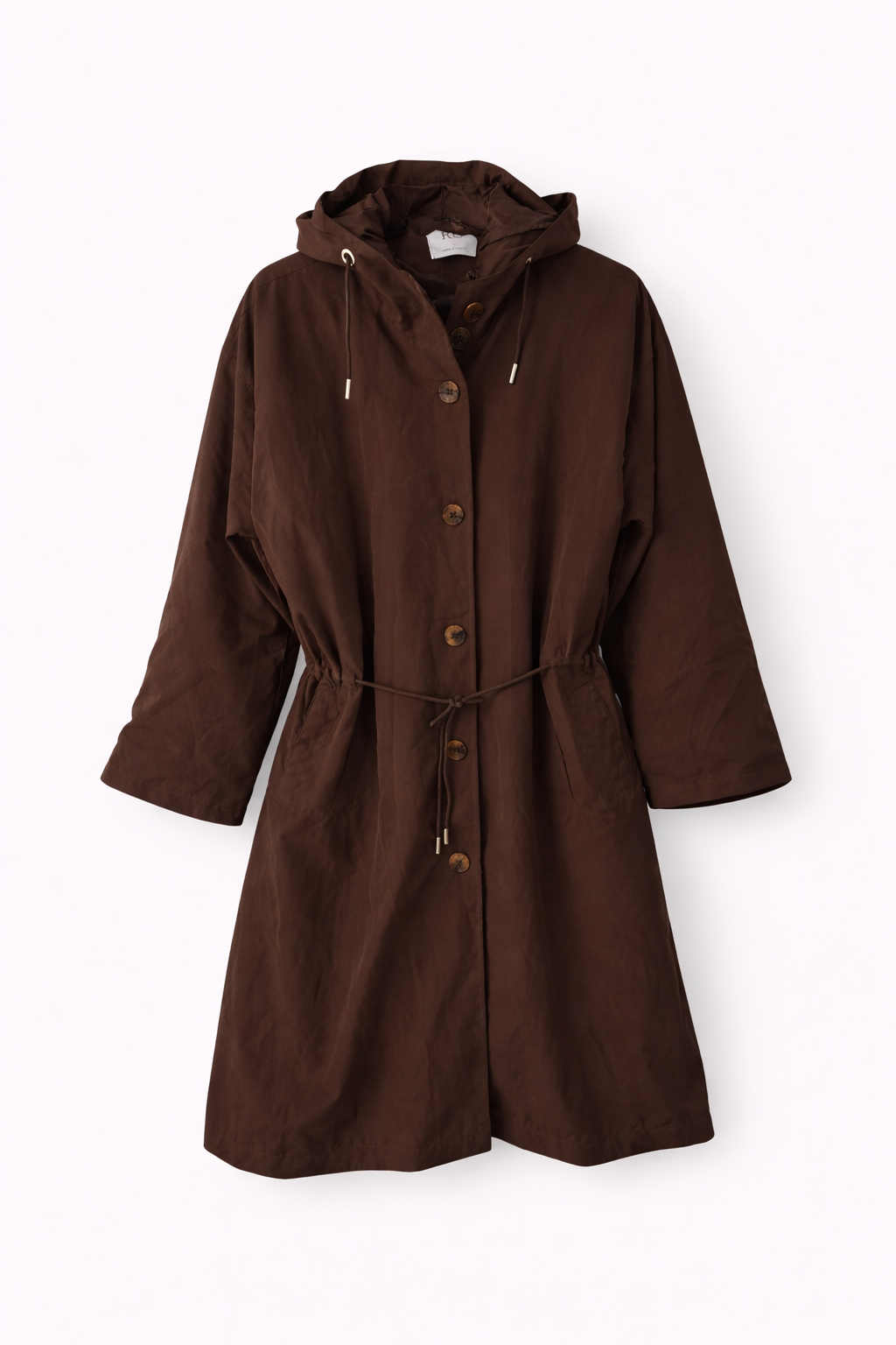 Pre-loved  RU Brown Hooded Trench Coat - L
