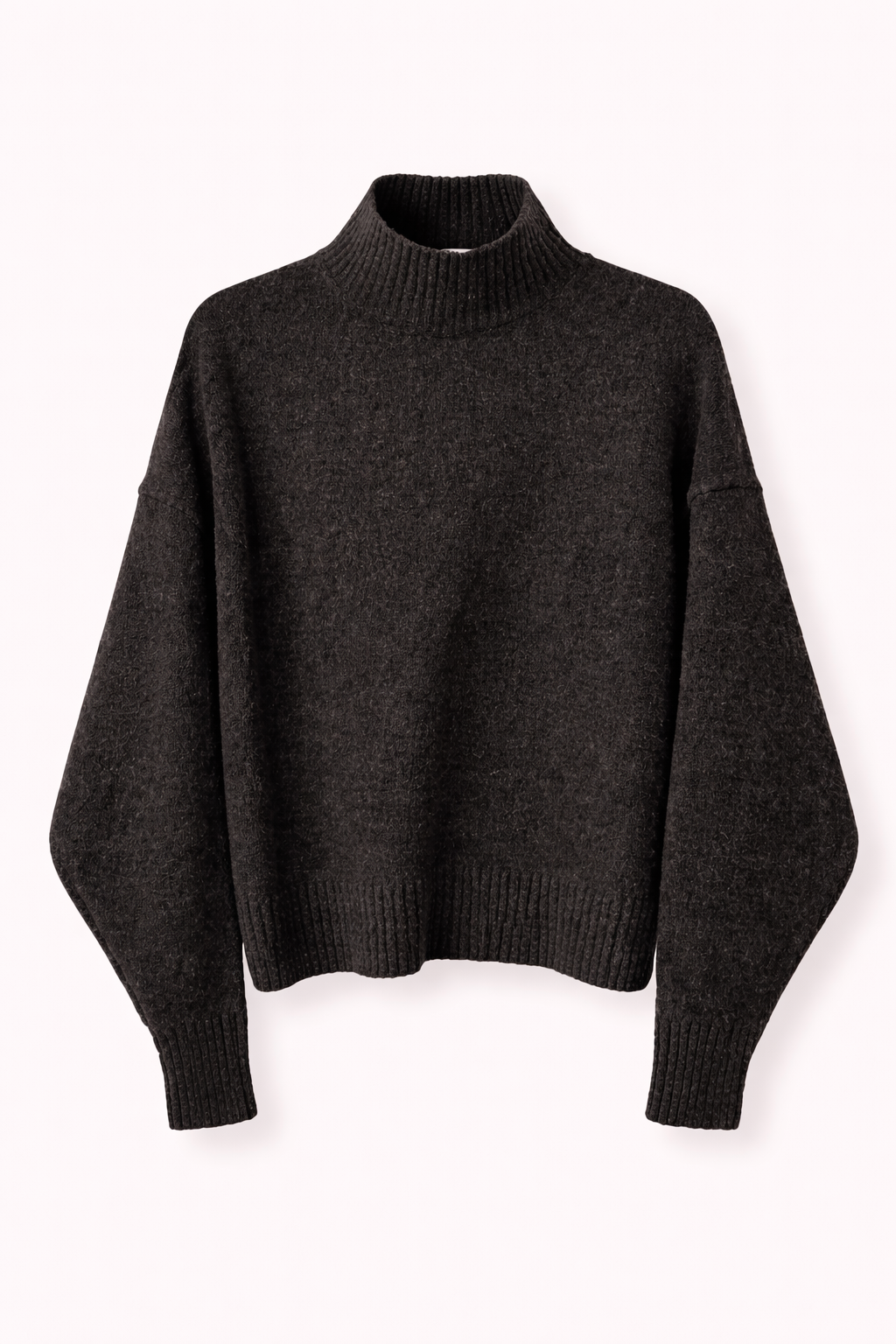 Zara Classic Dark Grey Knit Turtle Neck Sweater - Size M