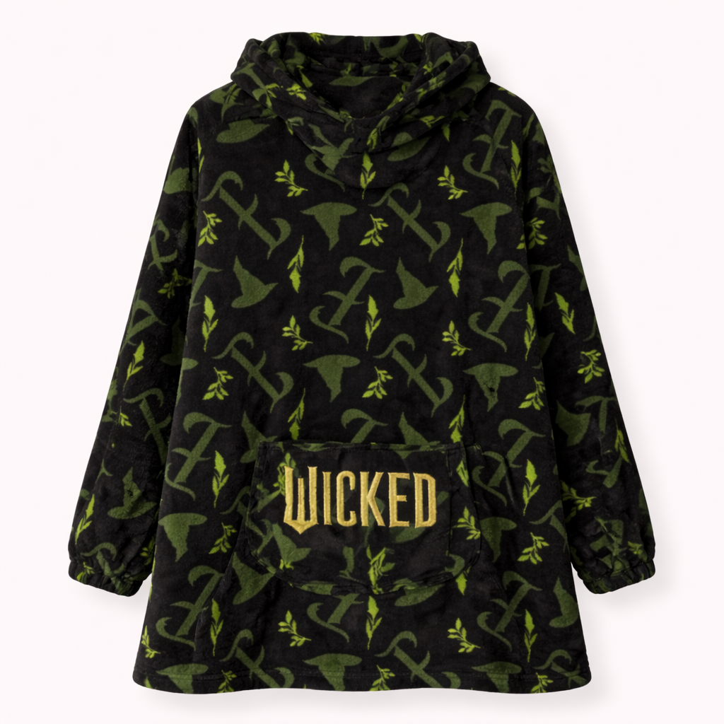 Pre-loved Wicked Patterned Oversized Lounge Fleece Hoodie Poncho - Size M