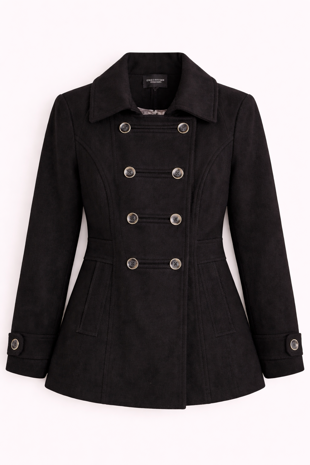 Pre-loved Debenhams Classic Black Peacoat - Size 18