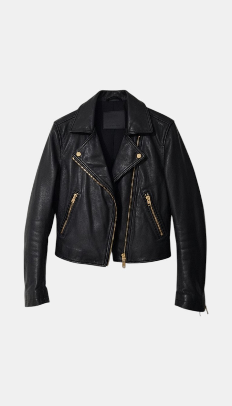 Pre Owned Cropped Jacket All Saints Uk 14/ Black /Shell