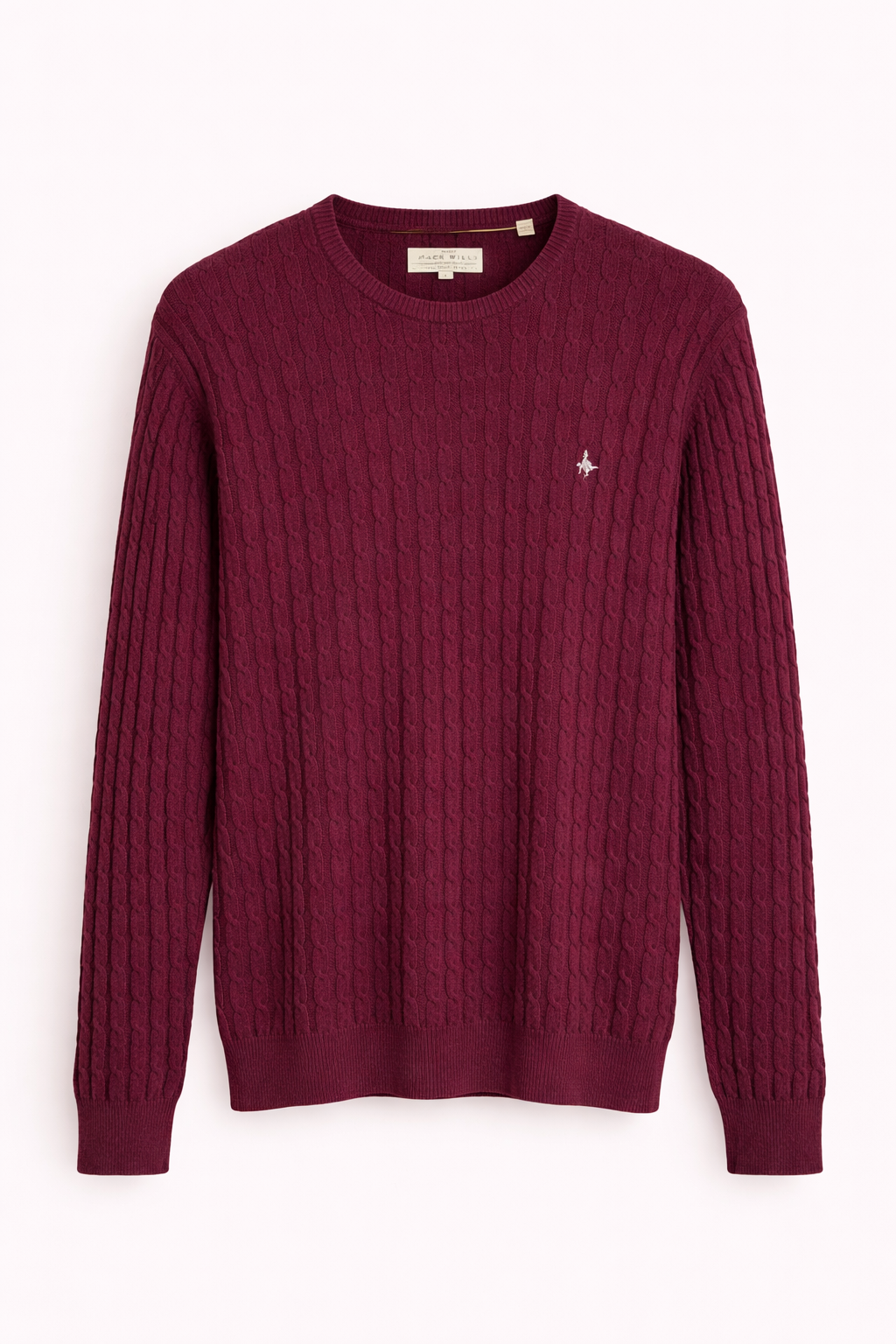 Pre-loved Jack WillsCable Knit Burgundy Sweater - Size L