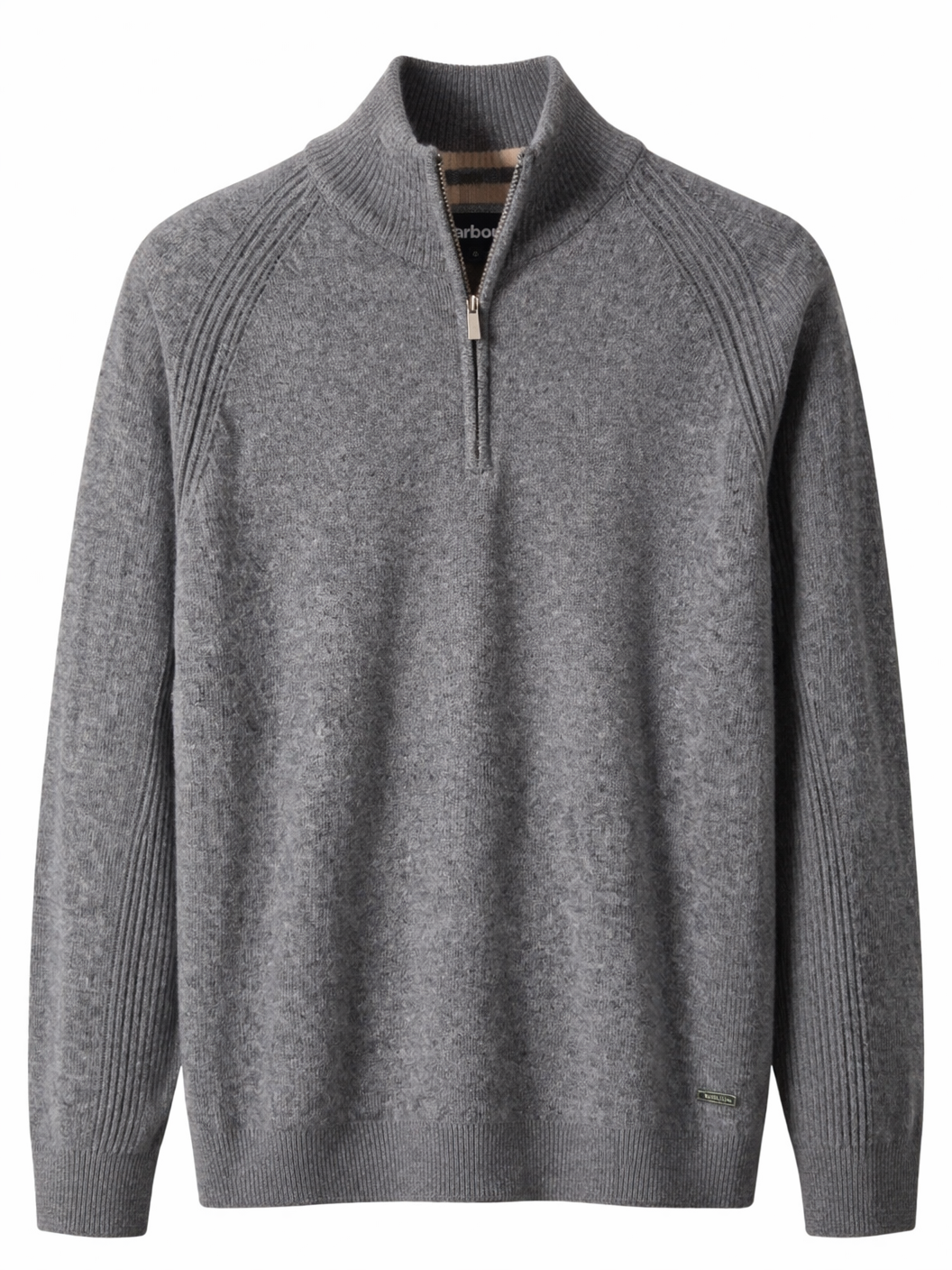 Pre-loved Threadbare Men's Grey Half-Zip Wool Sweater -XL