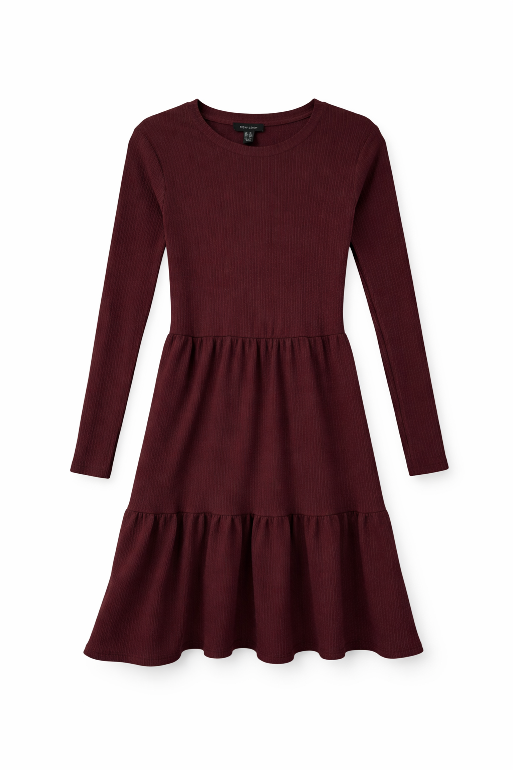 Pre-loved New Look Burgundy Long Sleeve Dress - Size 10