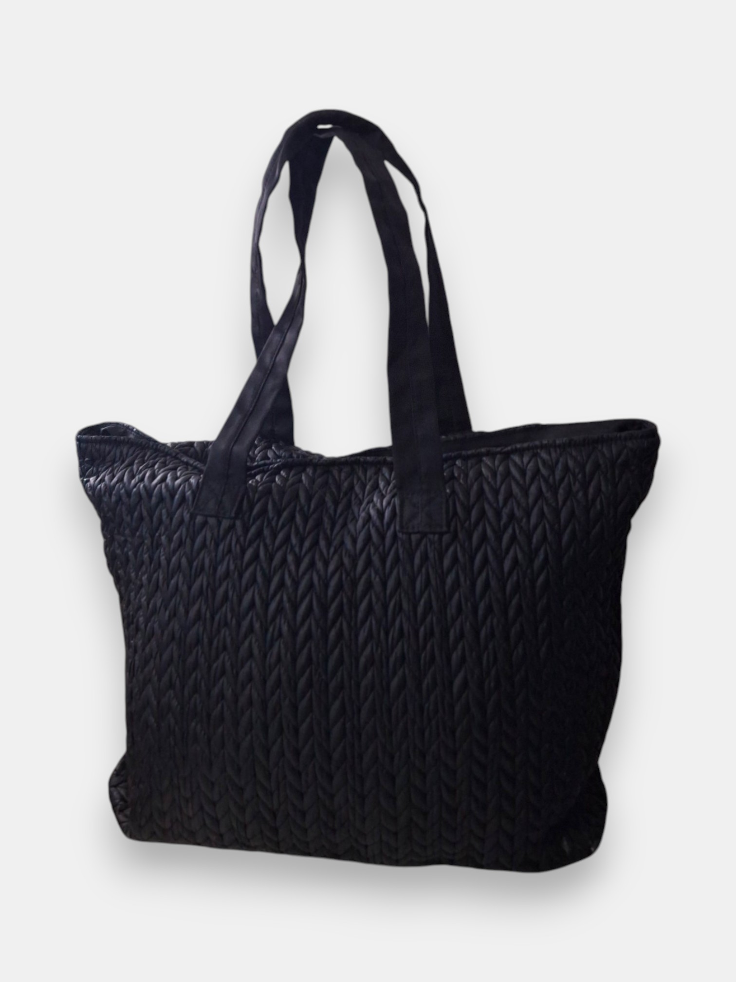 Black Knitted Tote Bag
