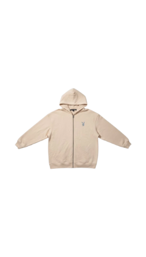 Pre-loved Playboy Missguided Beige Script Hoodie - Size UK10