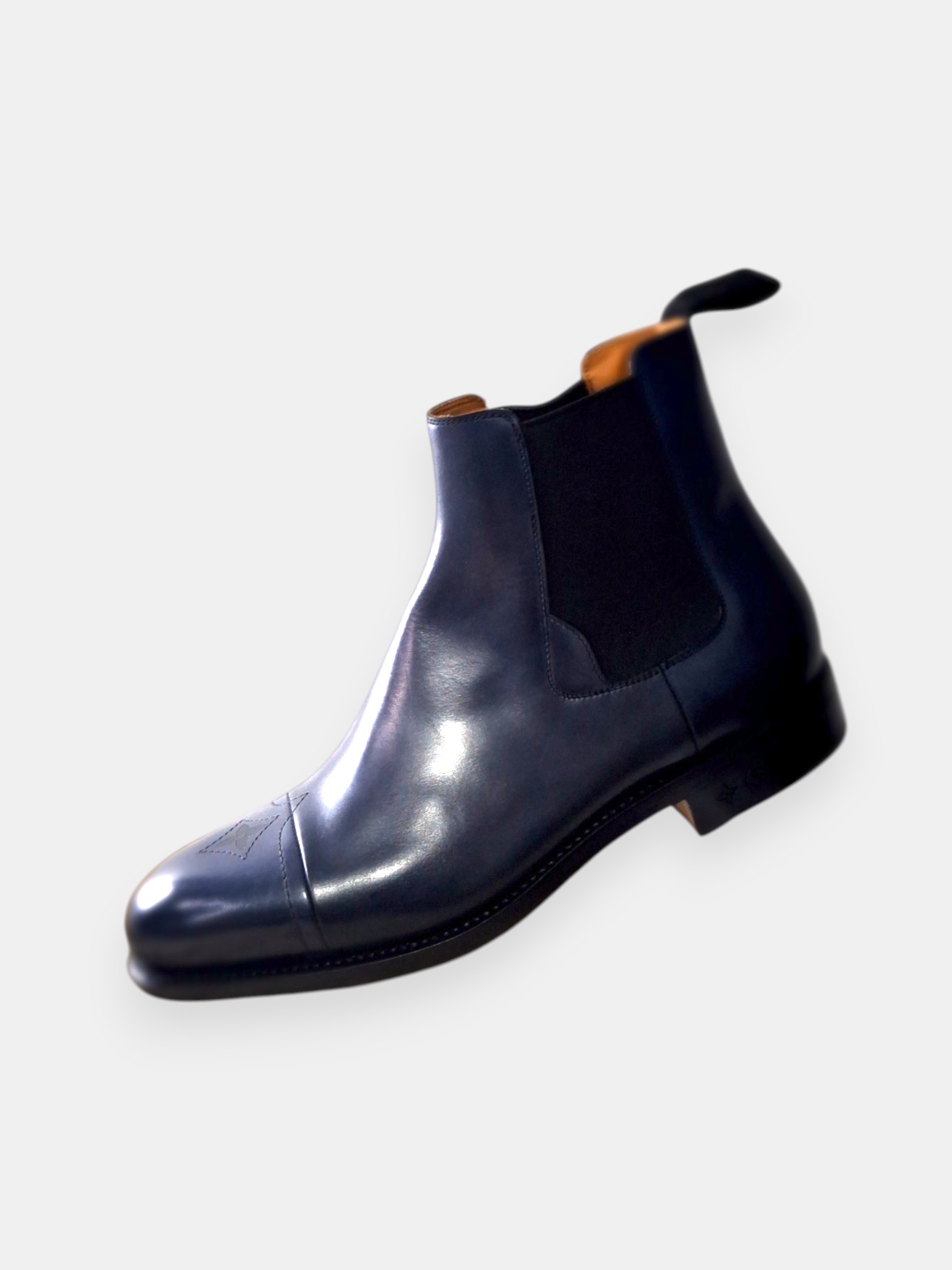 Brand New Pair Of Louis Vuitton Varenne Chelsea Ankle Boots In Blue Leather/ Size 7