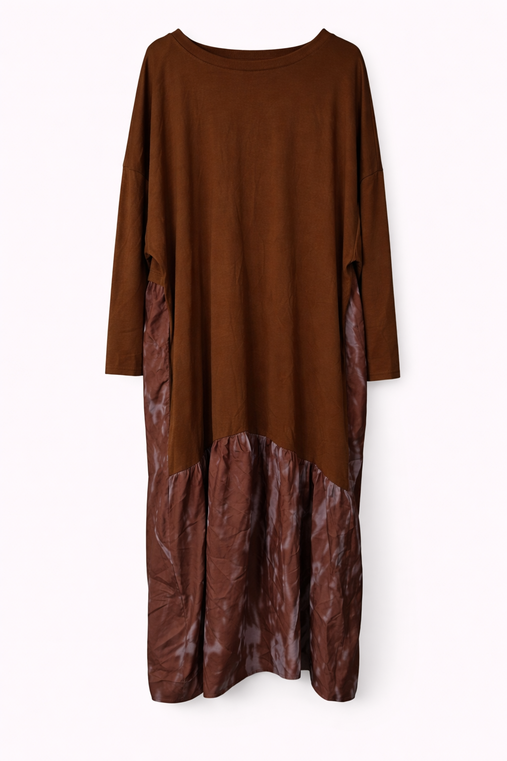 Pre-loved Composition Brown Patchwork Maxi Dress - 3XL
