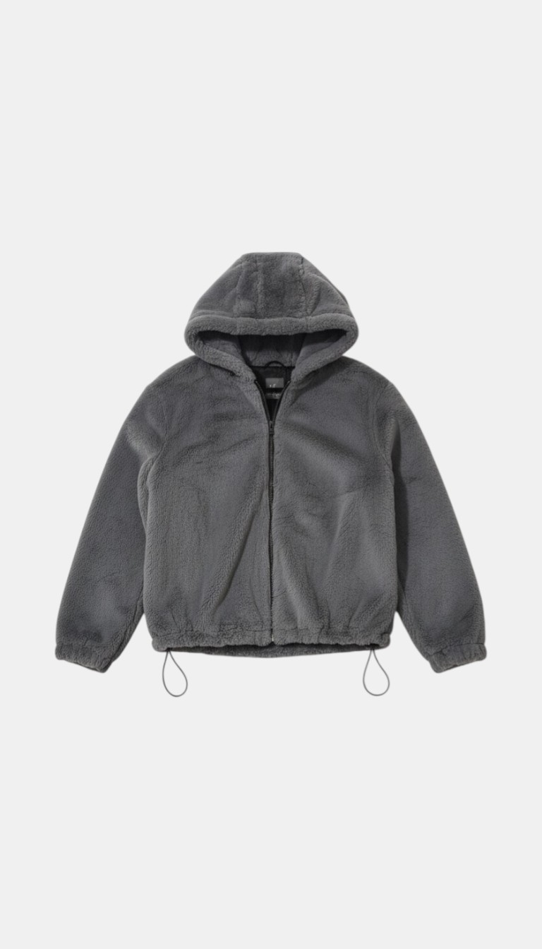 Pre-loved Primark Grey Fleece Hooded Jacket - XL