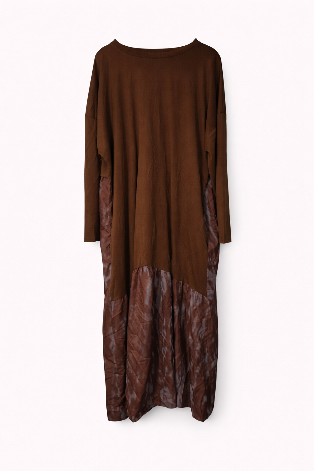 Pre-loved Composition Brown Patchwork Maxi Dress - 3XL