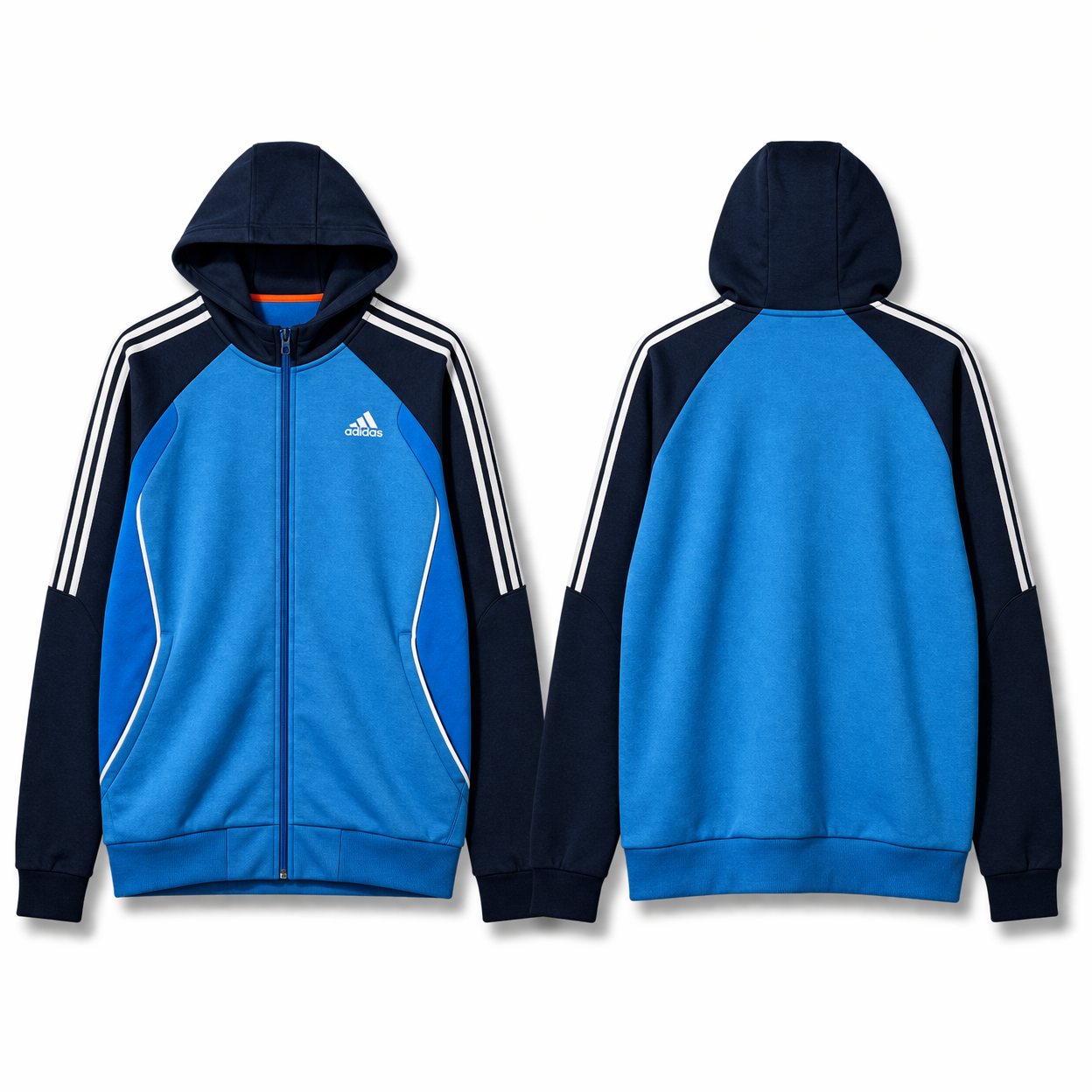 Pre-loved Adidas Blue Zip-Up Hoodie - S