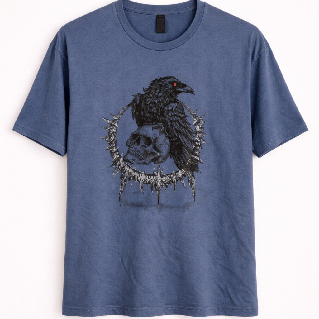 Pre-loved Raven Skull Graphic T-Shirt - Size L