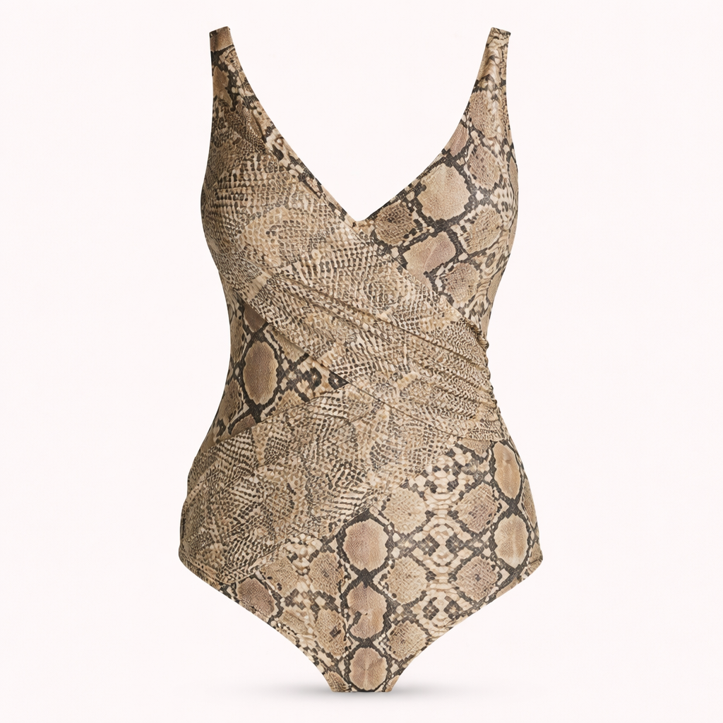 Gottex Surplice Tank / Safari /Snake Print Swimsuit