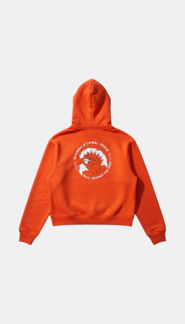 Puma Orange Cropped Hoodie - Size XS