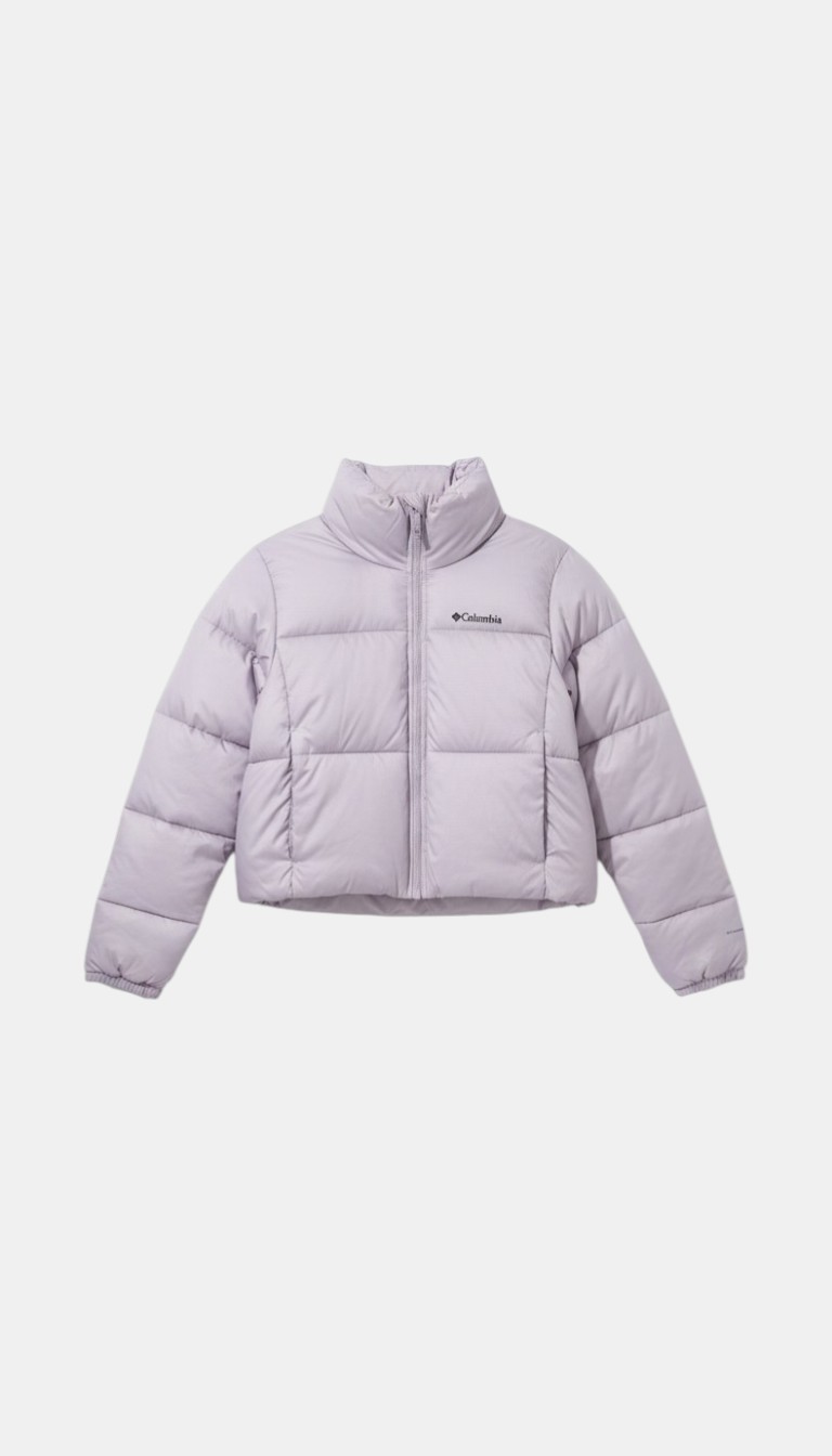 Ladie New Columbia Puffect II  Cropped Lilac Puffer Jacket - Size L
