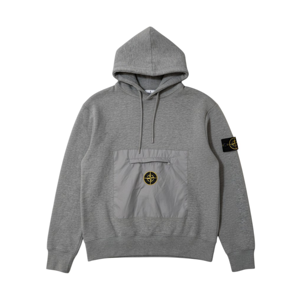 Pre-loved Stone Island Grey Hooded Sweatshirt - Size S