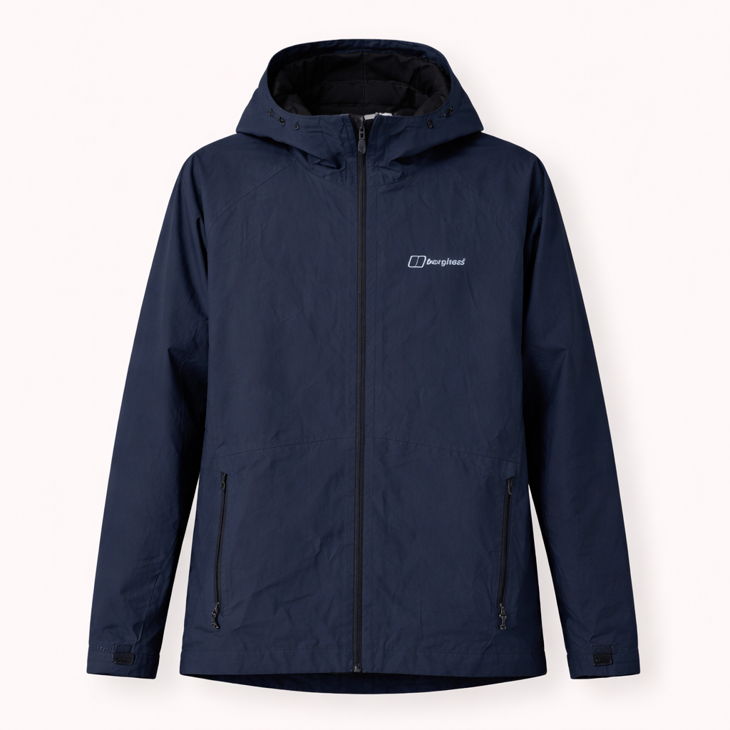 Pre-loved Berghhaus Men's Navy Waterproof Hooded Jacket - Size L