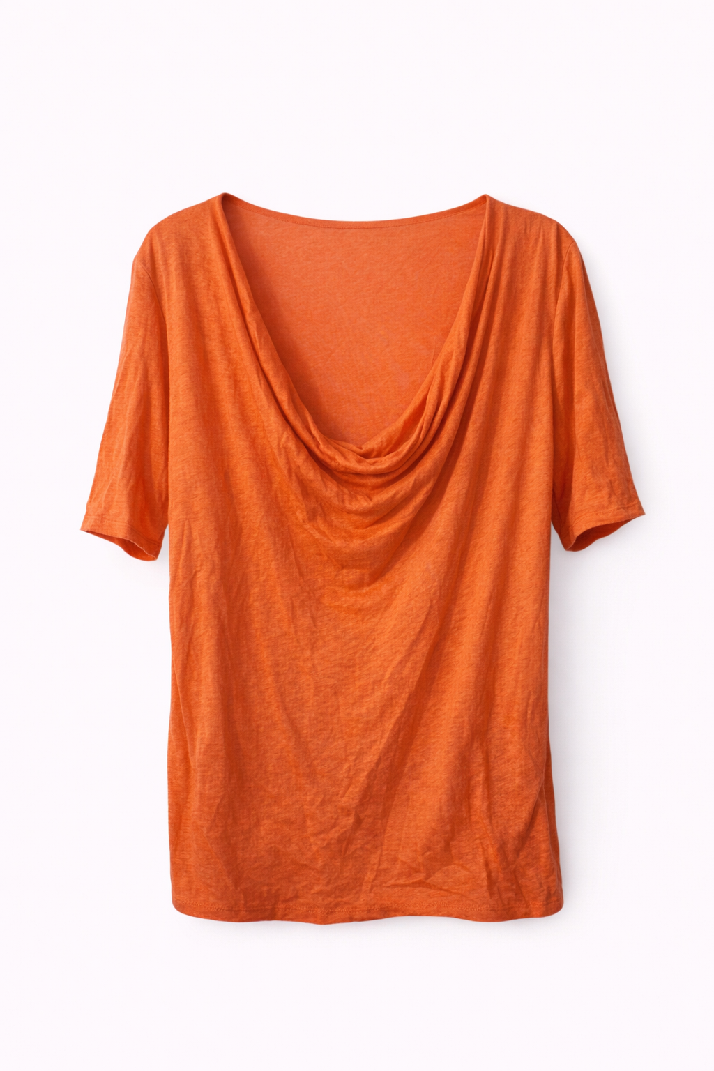 Pre-loved John Lewis Orange Draped Neck T-Shirt - Size 10