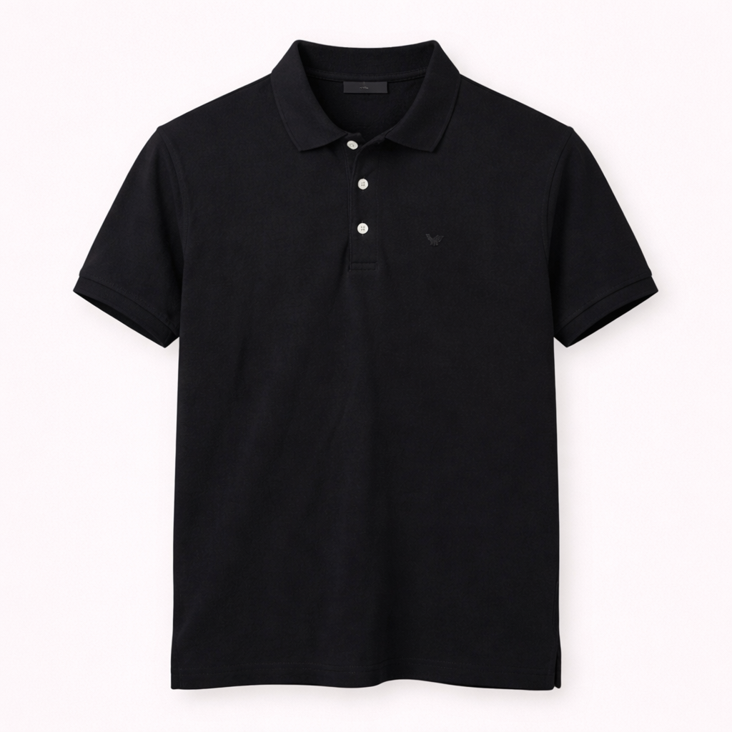 Pre- Loved Emporio Armani Classic Black Polo Shirt - M