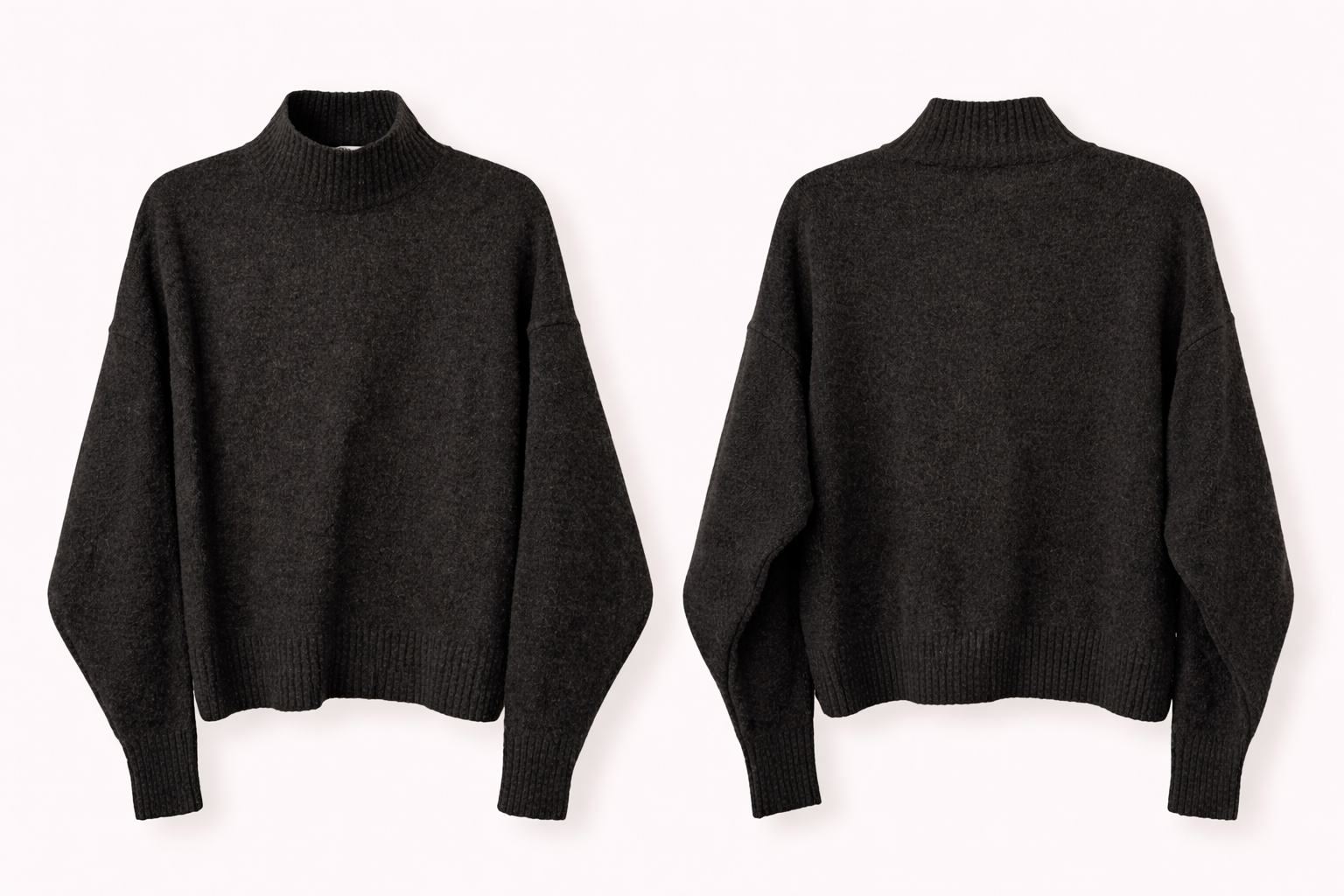 Zara Classic Dark Grey Knit Turtle Neck Sweater - Size M