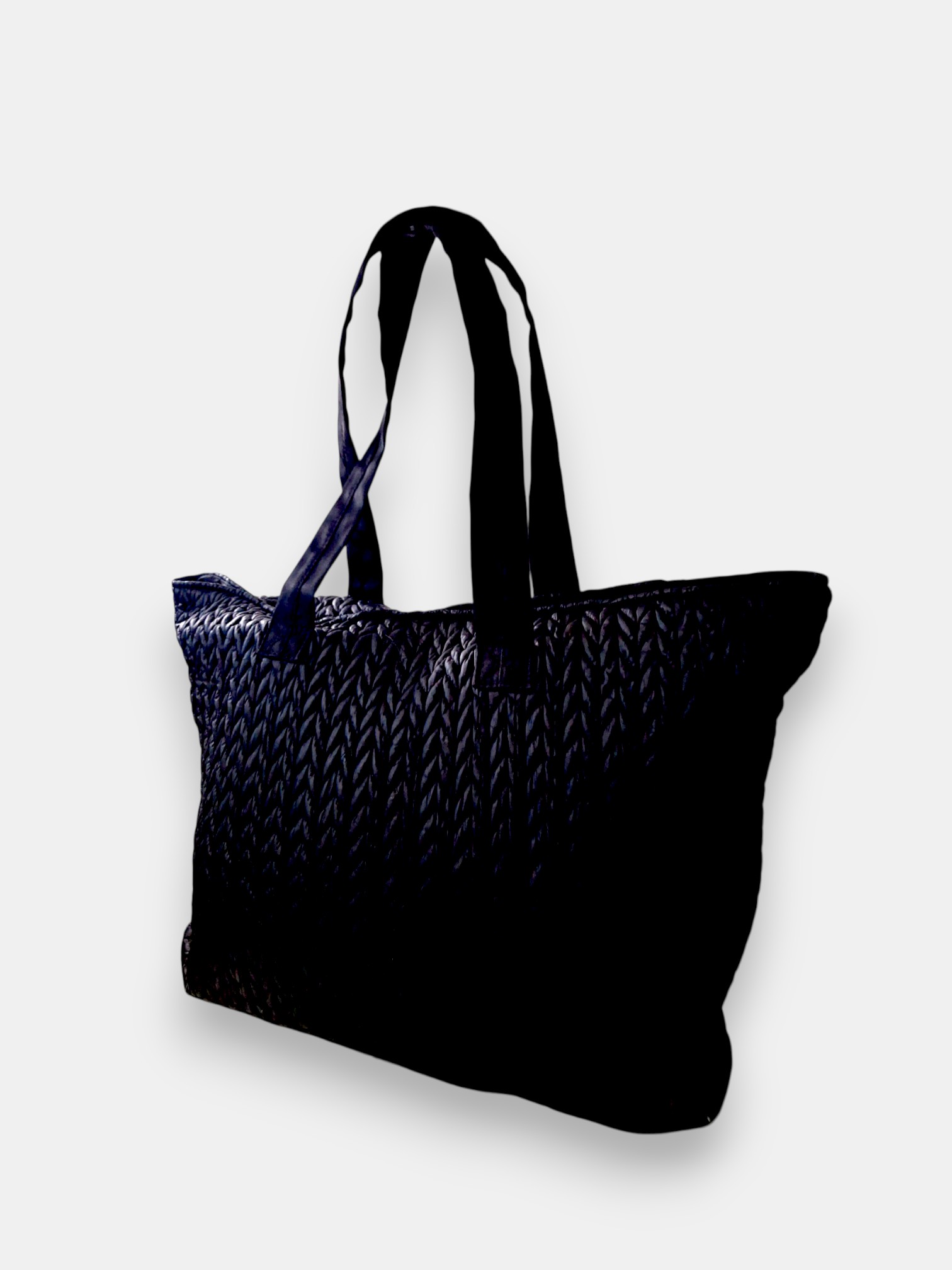 Black Knitted Tote Bag