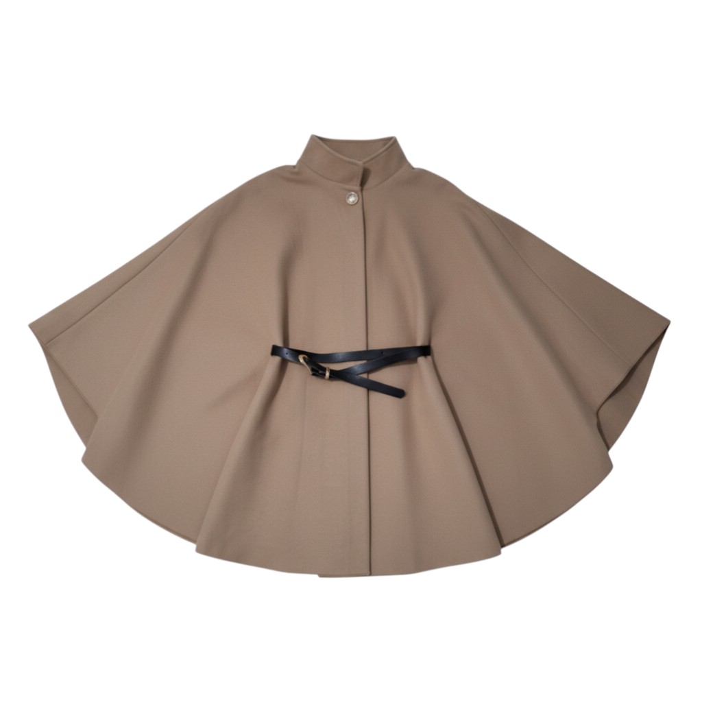 New Ladies Hl London Fleece Poncho With Belt