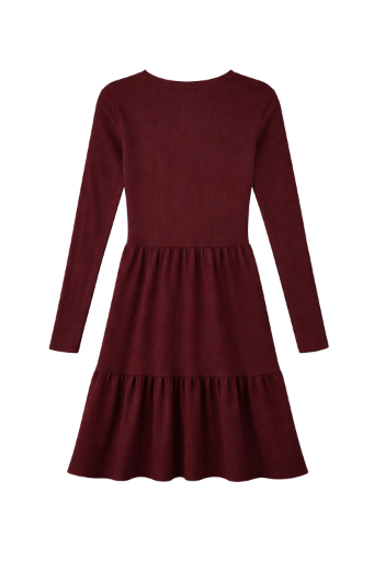 Pre-loved New Look Burgundy Long Sleeve Dress - Size 10