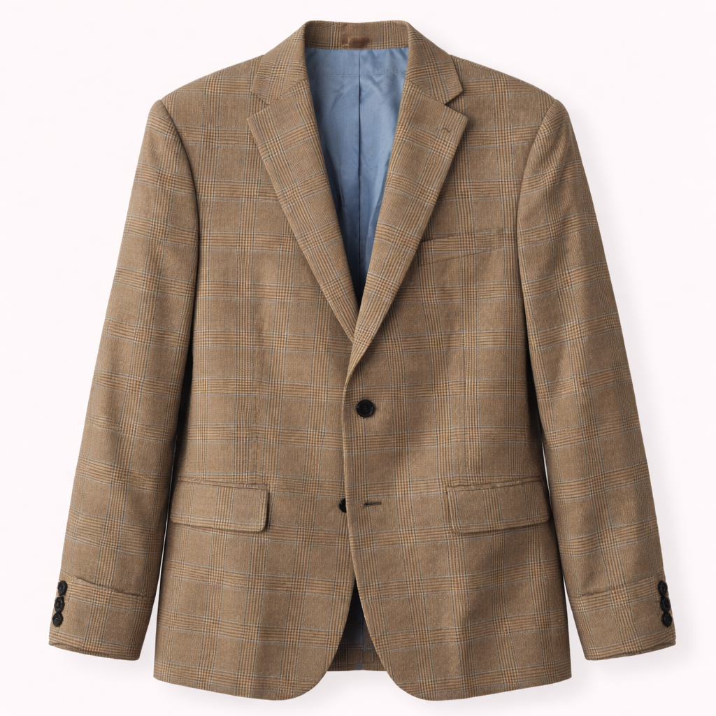 Roderick Charles Classic Brown Wool Blazer - Size M