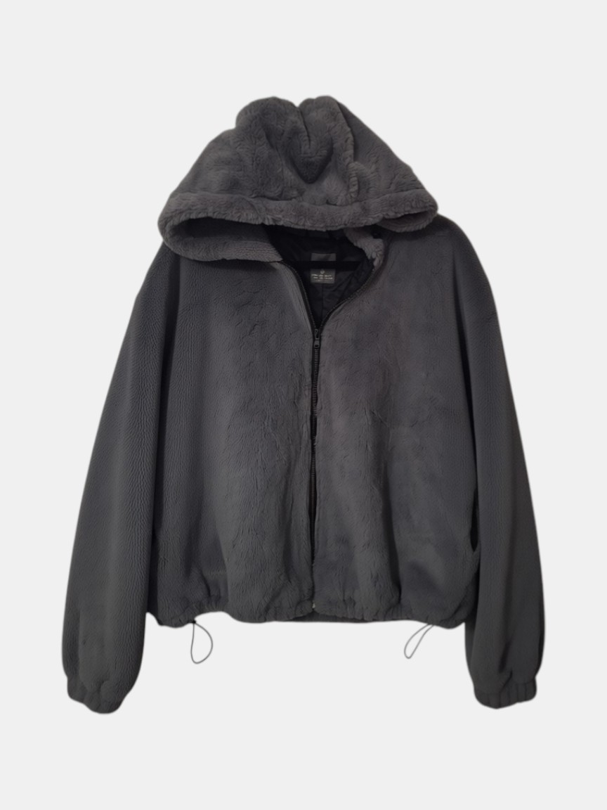 Pre-loved Primark Grey Fleece Hooded Jacket - XL